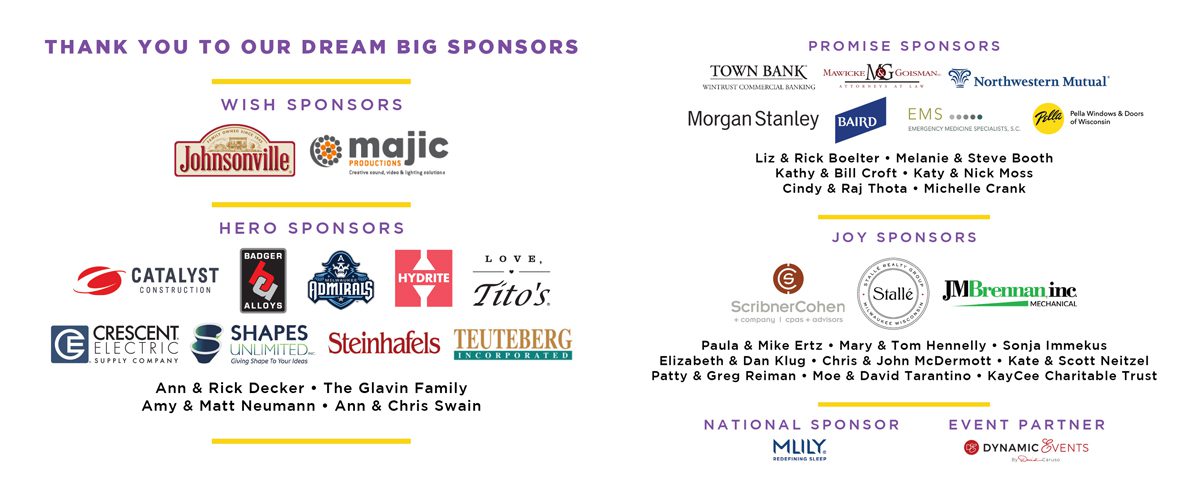 Thank you to our Dream BIG 2023 sponsors!