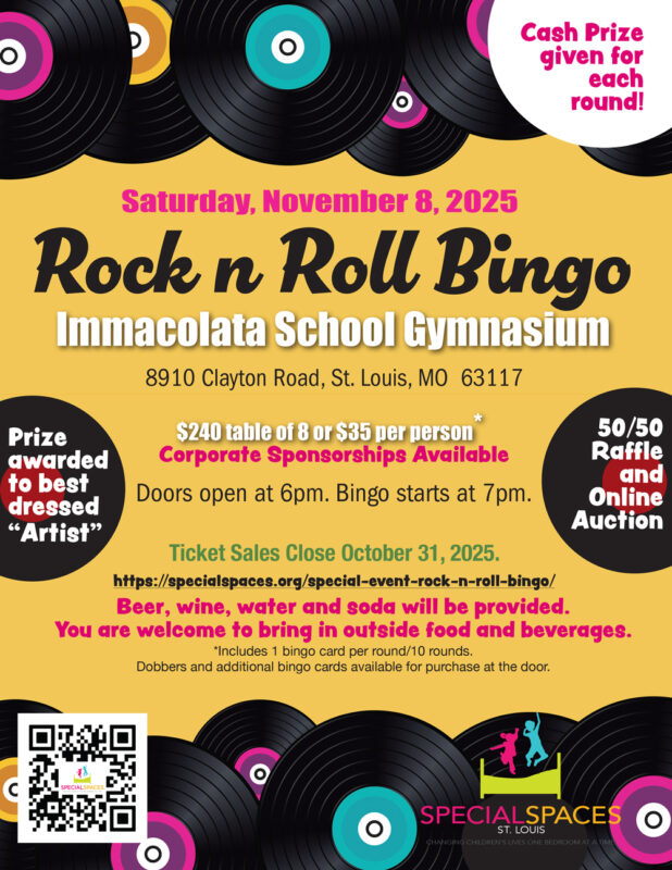 Support Special Spaces Rock-n-Roll Bingo
