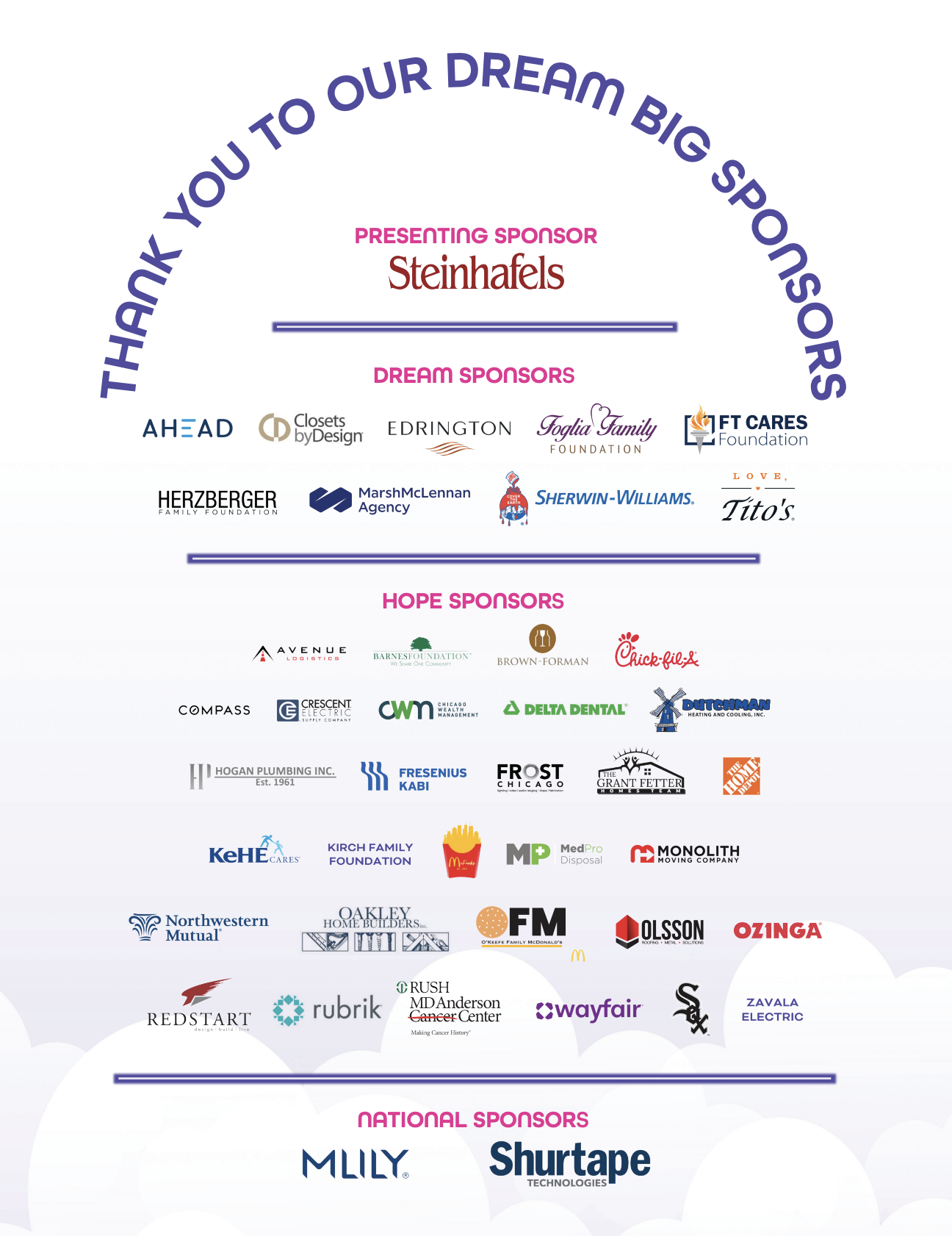 Thank you to our Dream Big Gala Sponsors